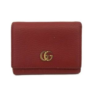 [0077] Gucci GG Marmont red leather compact trifold wallet